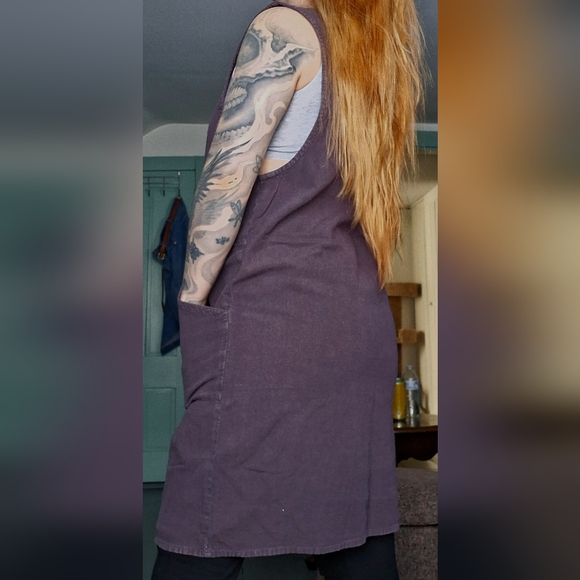 El Huarache Cottons 100% Cotton Deep Purple Pocketed Dress - Picture 3 of 10